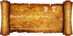 Munkácsi Karina névjegykártya